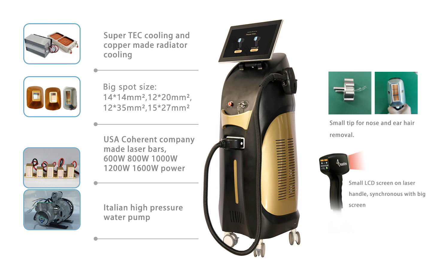 OEM Salon Laser Hair Removal Machine Diode 808 Laser Machine English Languages Option