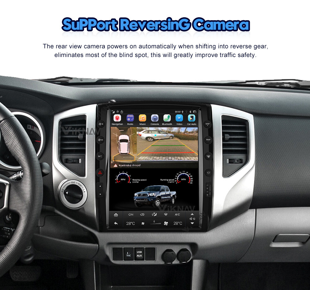 Viknav Car Radio For TOYOTA Tacoma HILUX (2005-2015) 13.6 inch PX6 2 din Android GPS Navigation Stereo Receiver Tape Rec