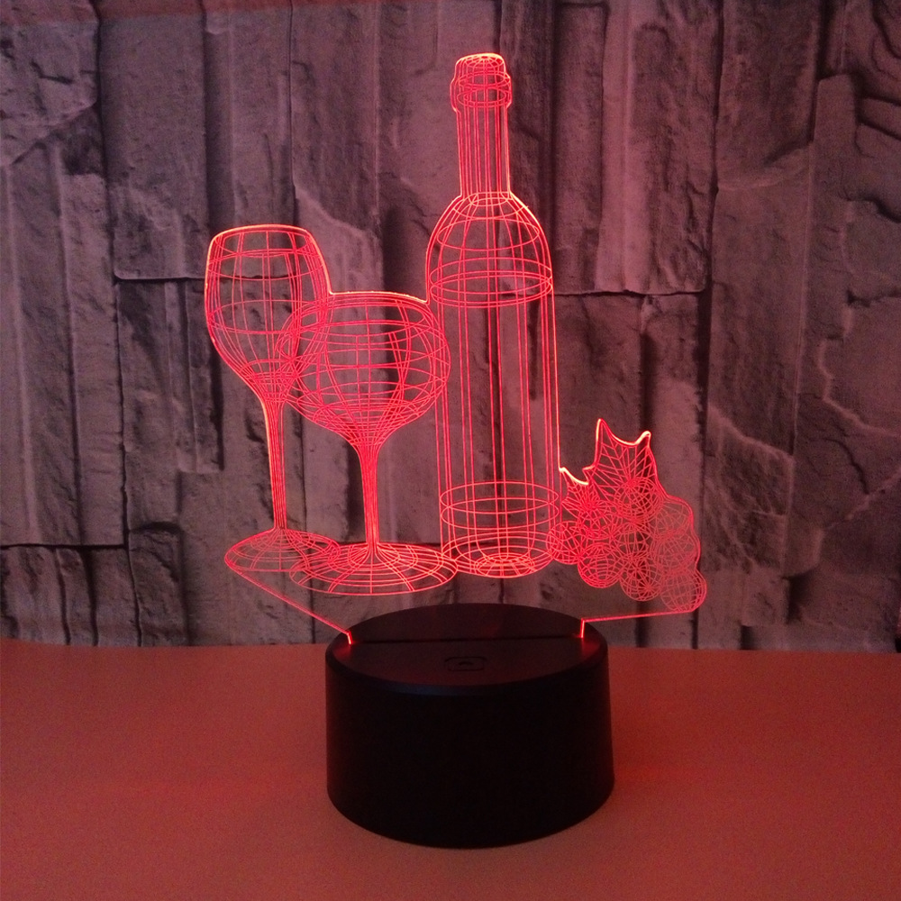 Colorful 3d table lamp 3D night light bottle touch remote control home gift 3D night light