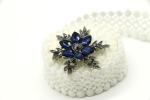 Leaf Shape Fashion Brooch Pin Sapphire Crystal Inlaid OEM ODM