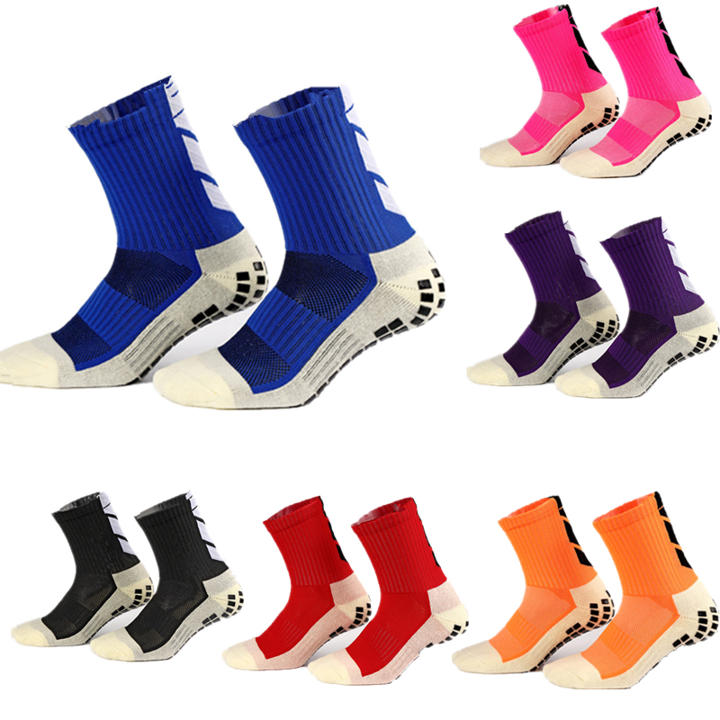 Colorful Crew Padded Non Slip Soccer Socks Grip Anti Slip Football Socks Quantity 10000