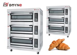 Quality 220V Gas Type Stainless Steel Commercial Microcomputer Three Deck Nine Trays Bakery Oven wholesale
