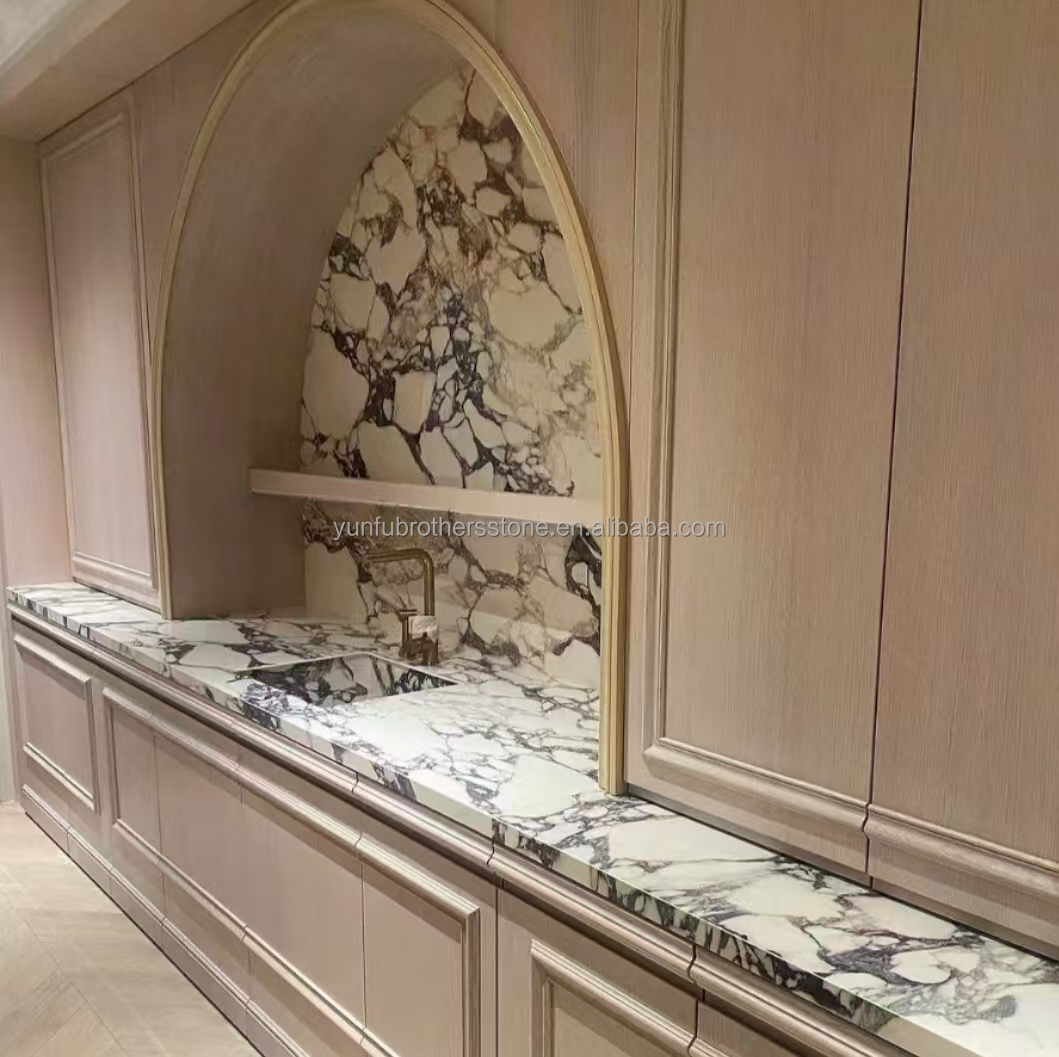 Modern Calacatta Viola Marble Vanity Sink for Big Slab Kitchen Countertops and Sinks