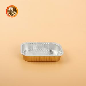 Quality Custom Logo Silver/Gold Aluminum Foil Lunch Box Rectangular Shape Custom Food Package wholesale