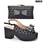 Supoo SB3575 Nigerian High Heel Shoes and Matching Bags for African Wedding