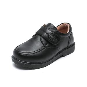 Quality 26-45 Black Leather School Shoes with Flat Heel and Laces Made wholesale