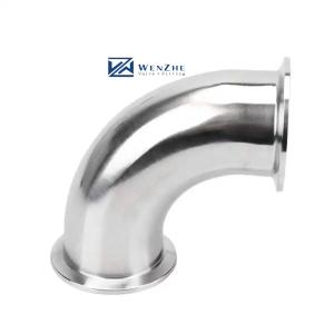 Quality Stainless Steel Press Fitting 90 Degree Bend Clamped Pipe Elbows 3A DIN wholesale