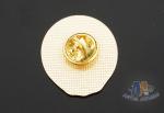 Two Parts Connected Lapel Pin Badges Gold Sivler Copper Plating 40mm Size
