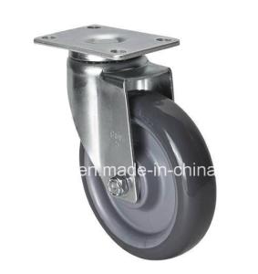Quality Edl Medium 5&quot; 130kg Plate Swivel PU Caster 5015-75 for Stable and Durable Performance wholesale