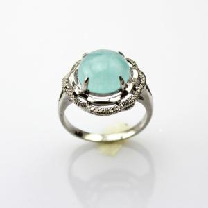 Quality Women Jewelry 925 Silver Ring with Round Blue Chalcedony Cubic Zirconia (F43) wholesale