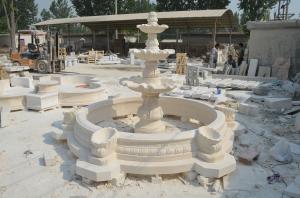 Quality Outdoor Decoration White Marble Stone Water Fountain wholesale