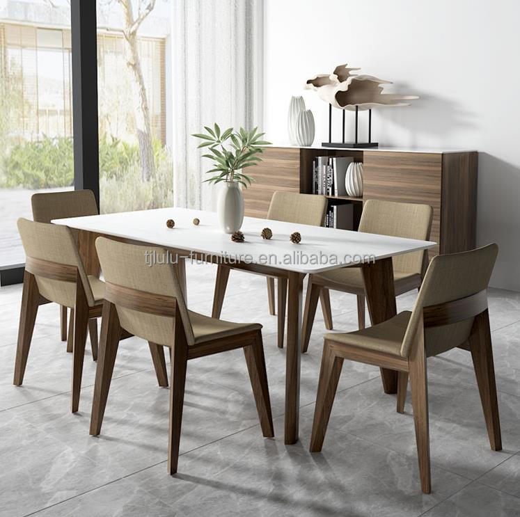 Nordic Fabric Leather Wood Dining Chairs The Perfect Choice for Modern Dining Room Furniture