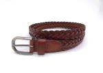 Women Leather 2.5cm Skinny Waist Belts Full Grain Braided