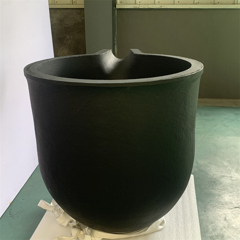Thermal Shock Resistance Crucible With Pouring Nozzle Metal Melting Silicon Carbide Graphite Chemical Inertness