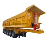 3/4 Axle Rear Dump Semi Trailer , Hydraulic Cylinder U Type 20 Tons 50 Tons