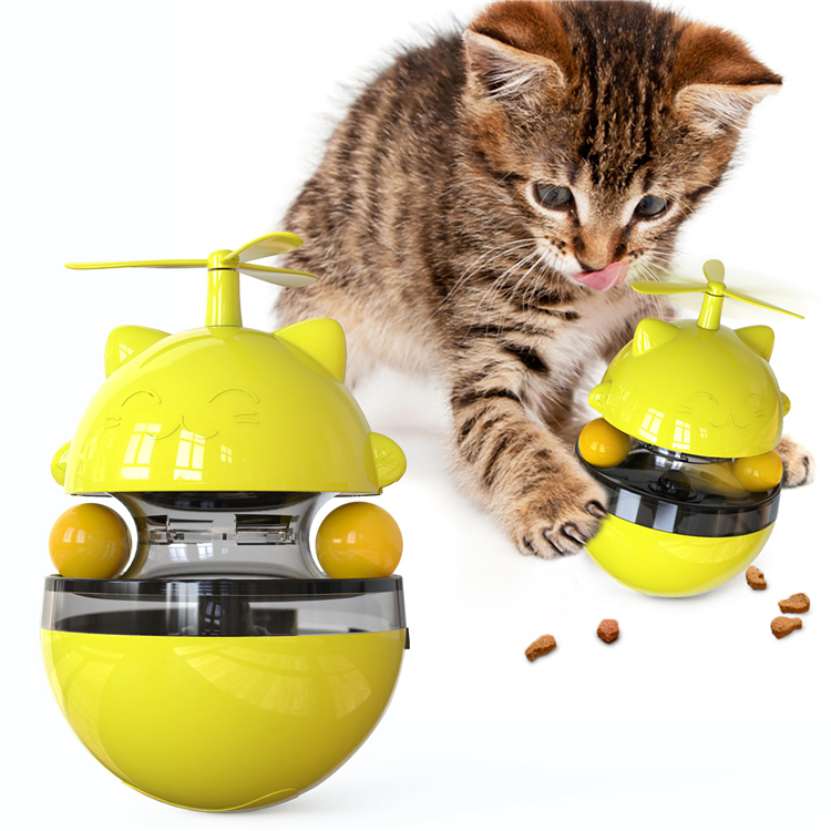 Cat High Interactive Toy With Balls Cat Tumbler Rotating Puzzle Slow Feeder Kitten Training Toy