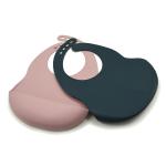 Multi Colors Deep Front Pocket 100g Baby Silicone Bibs For Messy Eaters