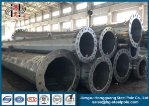 Quality Octagonal Electrical Power Steel Tubular Poles , Galvanised Metal Pole wholesale