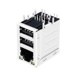 LPJE302BGNL Dual USB RJ45 Jack Yellow/Green LED Tab Up