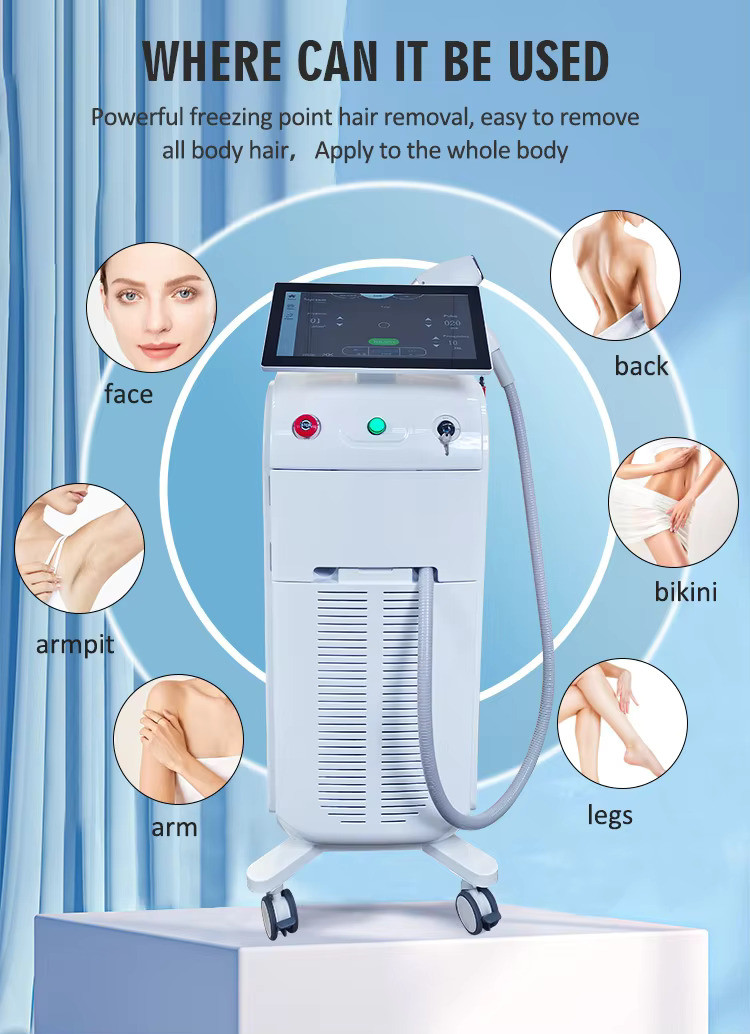 Compact Hair Removal Laser Machine 1200W With Double Fan Cooling System