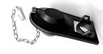 9 Inch Toilet Tank Flapper , Black Toilet Flush Rubber Flapper With Chain And