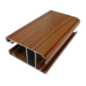Quality Sliding Windows Building Materials 6063 T5 Wood Finish Aluminium Profiles wholesale