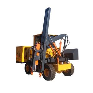 Quality Guardrail Pile Driver Wheeled Highway Guardrail Drilling Machine Vibro Machine wholesale