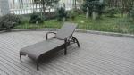 Resin Wicker Chaise Lounge , Foldable Cane Beach Lounge Chair