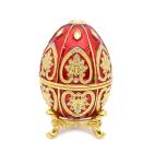 Red Egg Trinket Box Easter Egg Jewelry Box Russian Craft Collectible Easter