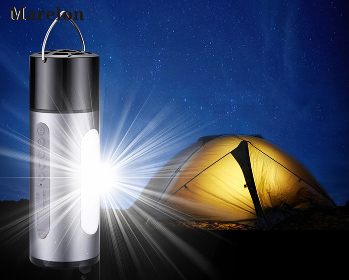 Outdoor Sports USB Power Bank Flashlight 5200mah With Wireless Bluetooth Speakers