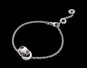 Quality bracelet in 18 kt white gold with amethysts and pink tourmalines wholesale