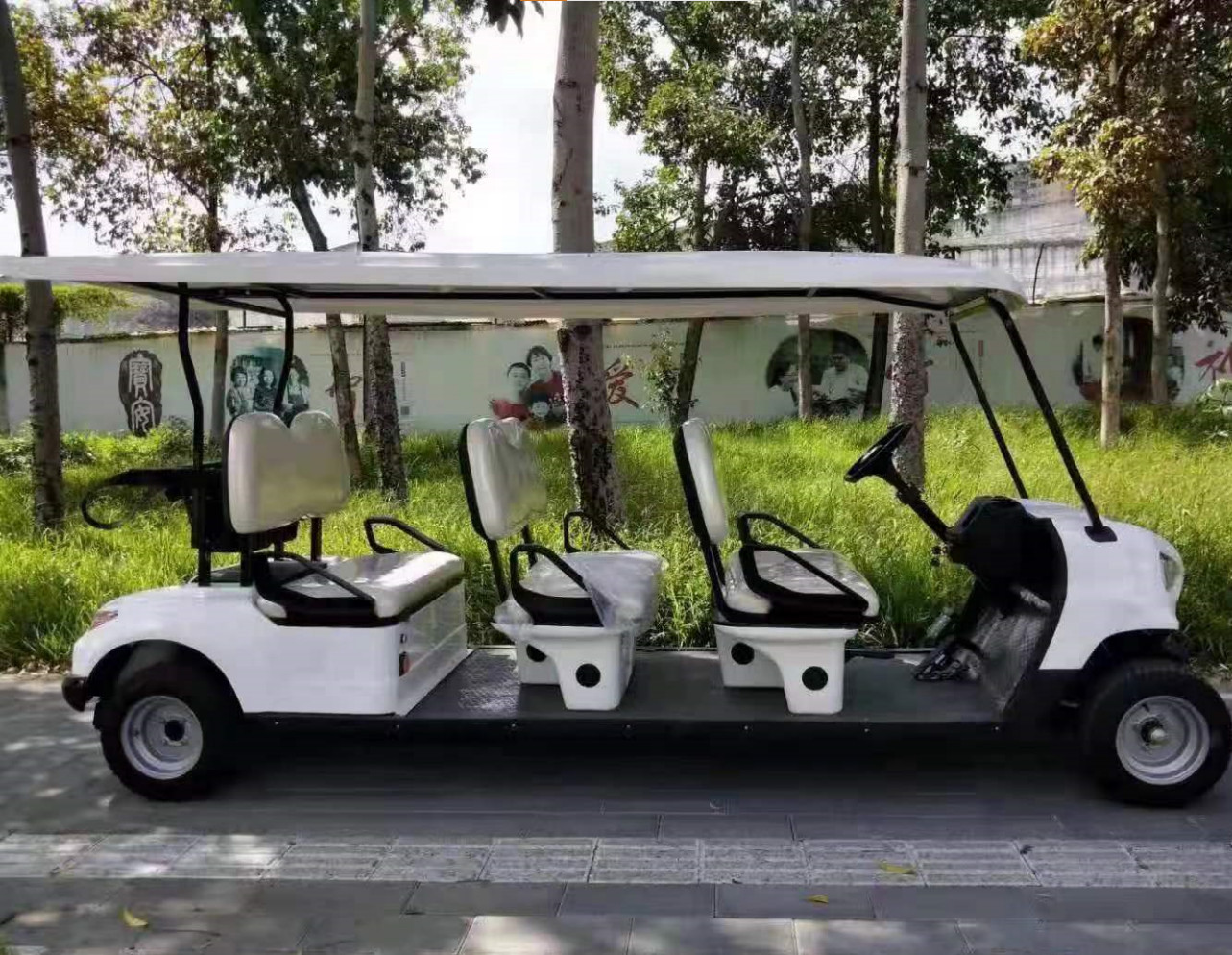 72V 5KW AC System 12 Inch Tire Electric Golf Buggy 6 passenger Lifted Golf Cart
