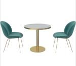 Round or Square Marble Top Gold Metal Base Coffee Table Bistro table