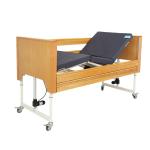 Electric Lift Paralyzed Nursing Bed Brown 200*90cm Adjustable 4 Function for