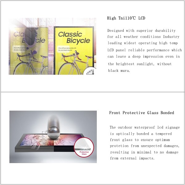 55inch Outdoor Lcd Digital Signage Tv For Business Weatherproof 3000nits