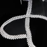 1.5cm Wide Silver Rhinestone Necklace Copper Material For Women Clothes ODM