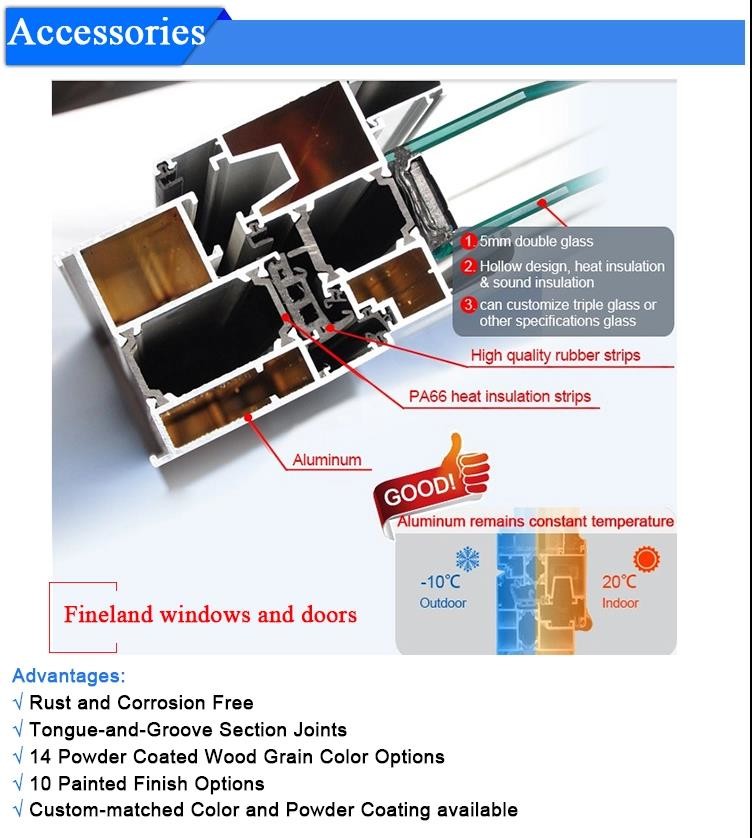 TS8345 1.8mm Commercial Sliding Windows For Office