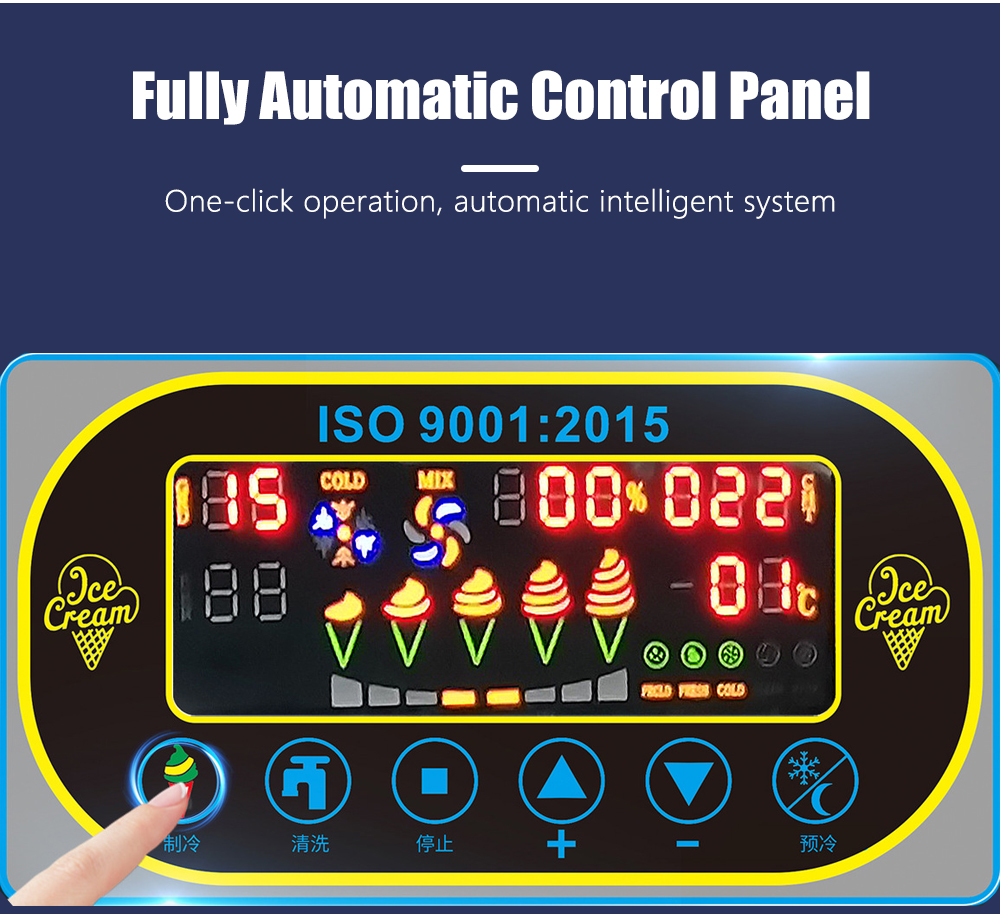 Continuous Production Capacity 540 cups /70g Soft Serve Ice Cream Machine 7 Flavors Automatic Yogurt Icecream Maker