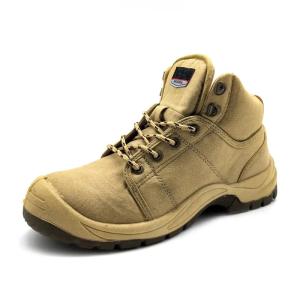 Quality PU Sole Electrical Safety Shoes Yellow Canvas Steel Toe Shoes Industrial wholesale