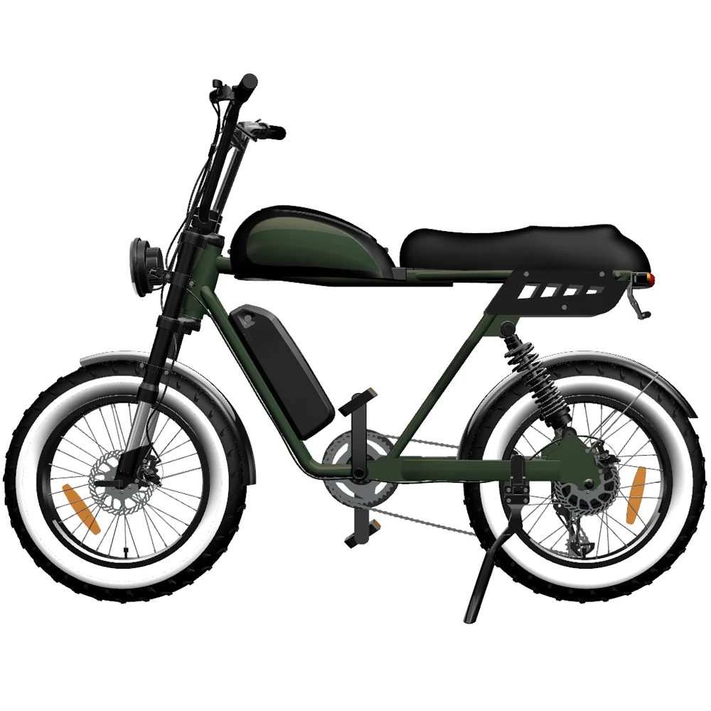 Rear Hub Motor 48V Electric Fat Tire Bike 20x4 Full Suspension Ebike For Adults