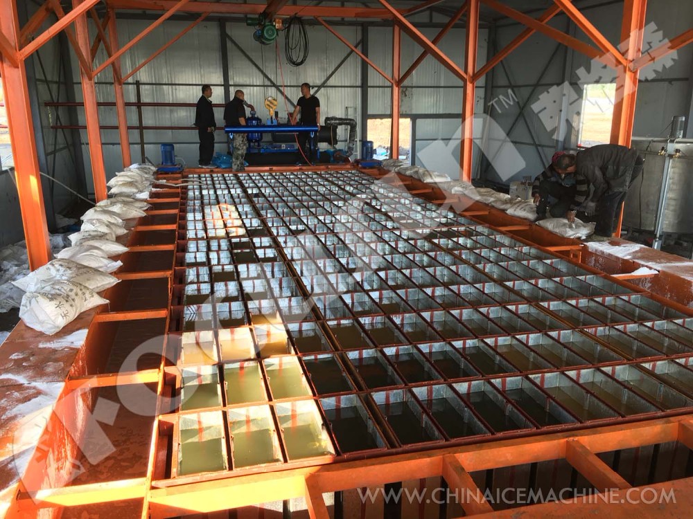30 Ton Brine Cooling System Ice Block Ice Making Machine For Industrial
