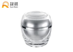Quality Empty Acrylic Plastic Cosmetic Jars Silver Aluminum 50ml For Skin Care Packaging wholesale