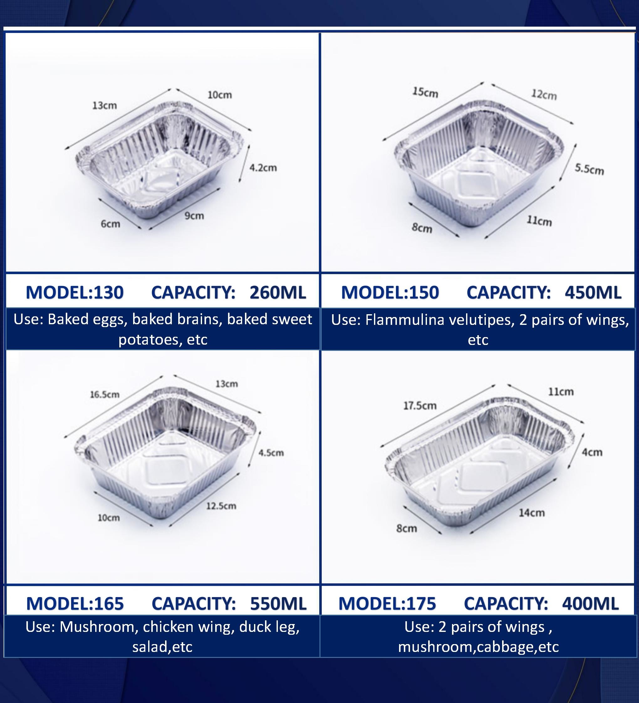 8 Inch Foil Lunch Box Container With Cover 215*175*43mm Manufacturer BBQ Takeout Food Container