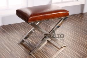 Quality classical old style leather stool club furniture wholesale