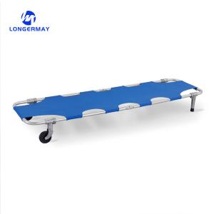 Quality Stainless Steel Medical Ambulance Folding Emergency Stretcher with Wheels wholesale
