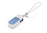 Blue 16g 2.0 Metal Usb Flash Drive With Jewelry Decoration 3 Years Warranty