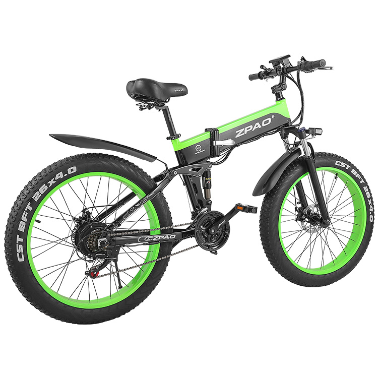 48V 12AH 500W Folding Electric Bicycle With 26"*4.0 Fat Tyre Foldable Lithium Battery