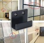 Black Powder Coated Stamping Steel Metal U Shape Door Barricade Brackets Custom