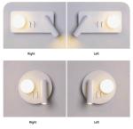 White Reading acrylic ball Wall Lamp 3W +5W Interior Bedroom Bedside Desk Wall