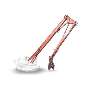 Quality construction machinery excavator long arm demolition boom high reach demolition boom long boom excavator for Cat wholesale